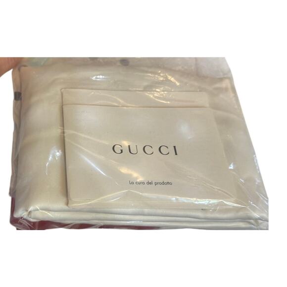 Gucci  Nappa Bamboo Web Medium Nymphaea Top Handle Bag Hibiscus Red*w/COA - Picture 6 of 16